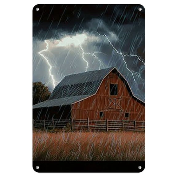 Dark and Stormy Night" Framed Wall Art by Billy Jacobs - Modern Metal Decor for Living Room Bedroom Farmhouse