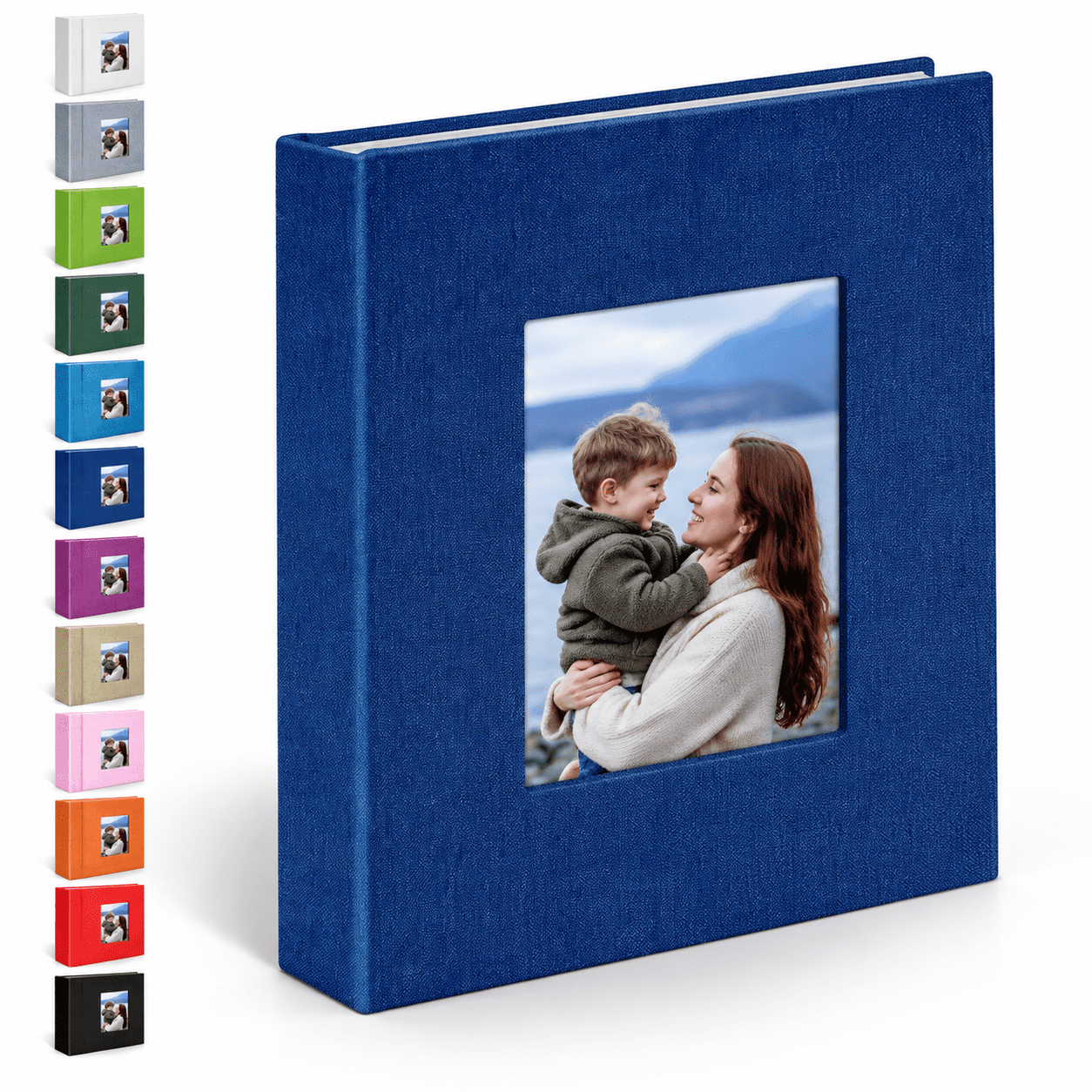 Child Memory Book Dark blue 100 Pockets 4x6 Linen Cover Photo Album Slip-in Memory Book ...