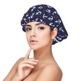 thumbnail image 1 of Dark blue anchors red dots Silk Bonnet for Sleeping Women Men, Adjustable Elastic Satin Bonnet Bonnet for Sleeping, Soft Similar Silk Curly Cuteness Hair Bonnet for Sleeping, 1 of 7