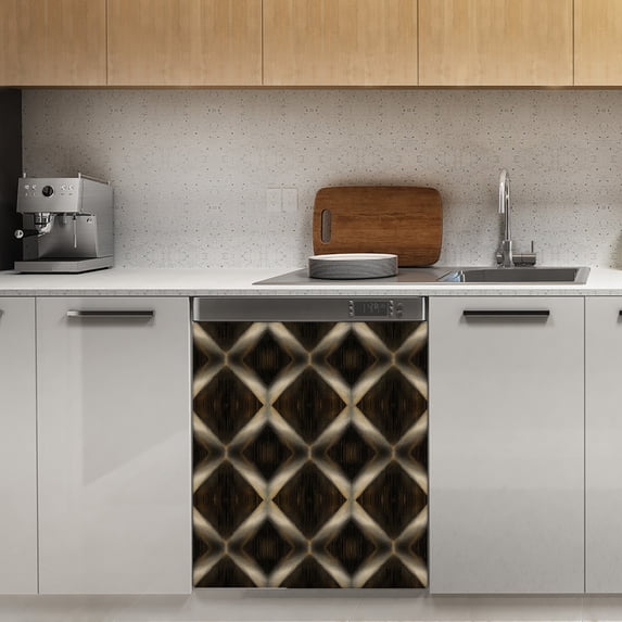 Dark geometric textured pattern Dishwasher Magnet Cover Decorative Sticker for Home Cabinet Kitchen 23" x26"