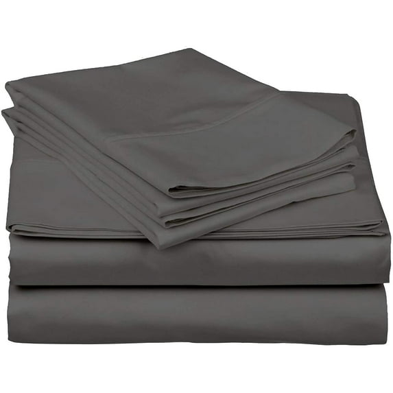 Dark grey Solid Twin (36"x 72") Size Sleeper Sofa Bed Sheet Set - Luxury 100% Egyptian Cotton - 800 Thread Count - Fits Mattresses Up to 6" Inches Deep Pocket