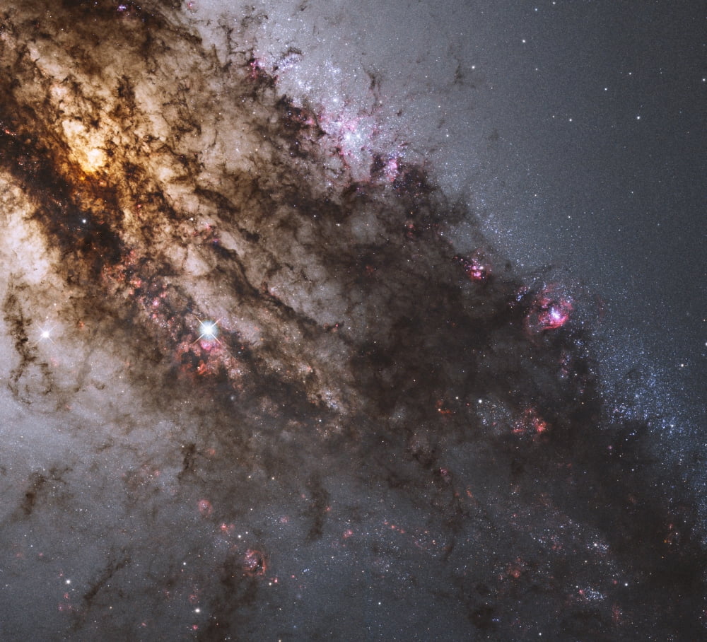 Dark lanes of dust crisscross the elliptical galaxy Centaurus A Canvas Art - Stocktrek Images (30 x 27)