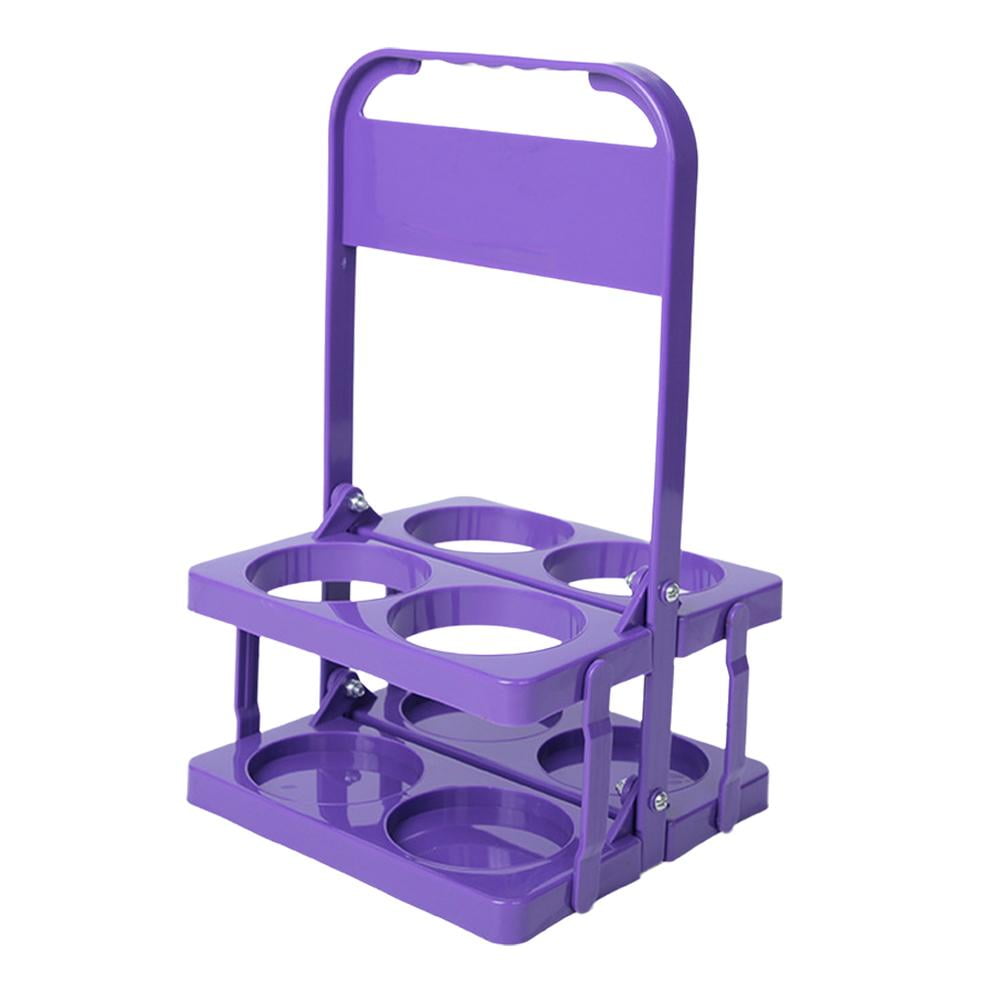 Dark purple four-bottle plastic folding wine rack beer basket portable ...