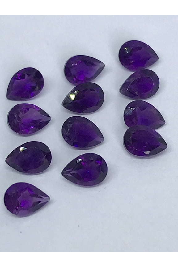 Dark shade 5/7 mm pear natural amethyst loose gemstones