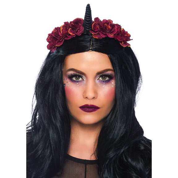 Dark velvet unicorn flower headband