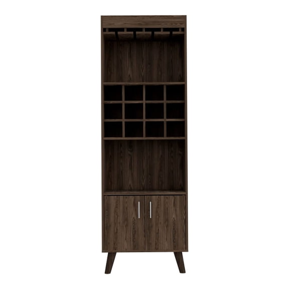 Dark walnut bar cabinet with 4 legs / Long - lasting furniture for living room