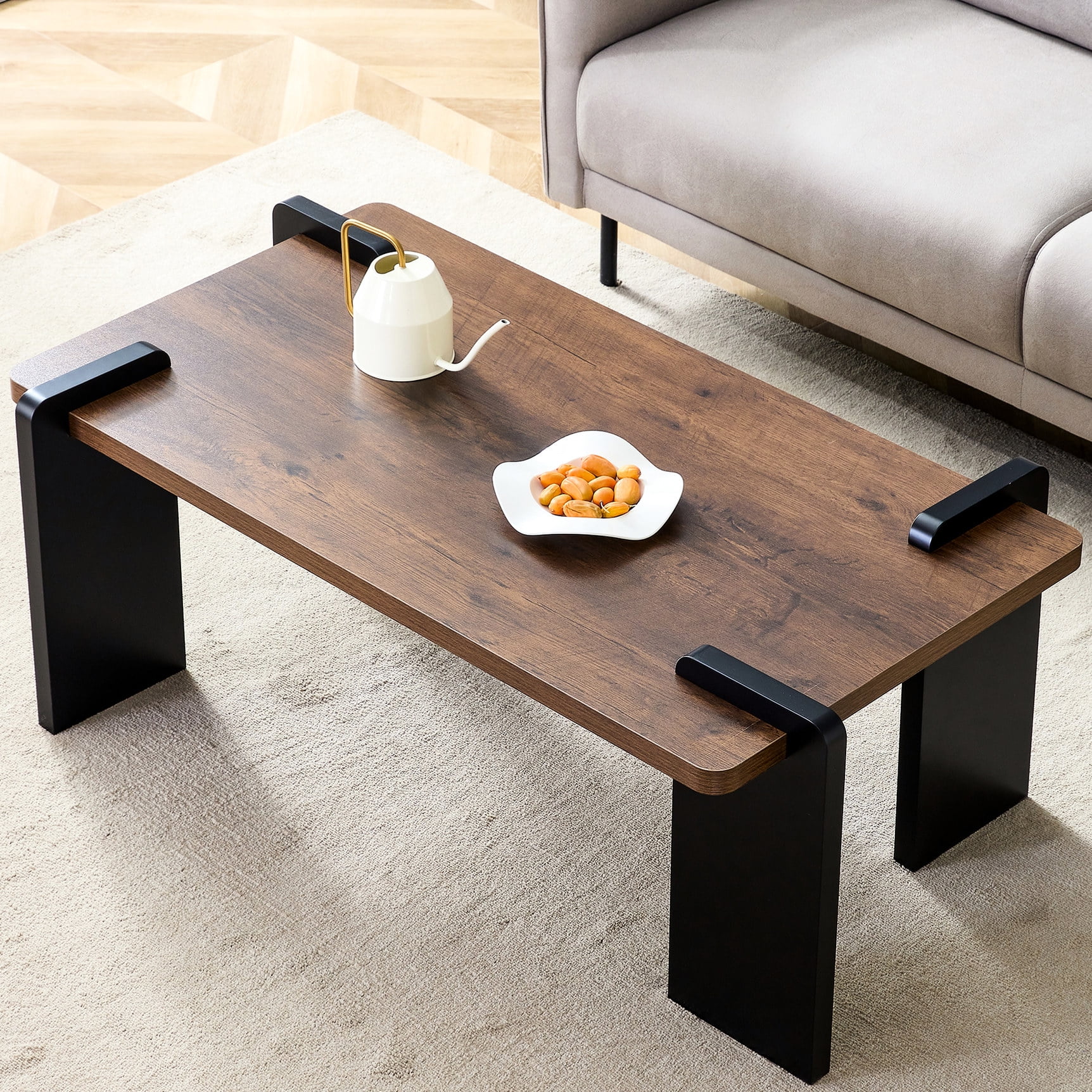 Dark wood grain MDF - Blends well in spaces - Various indoor settings ...