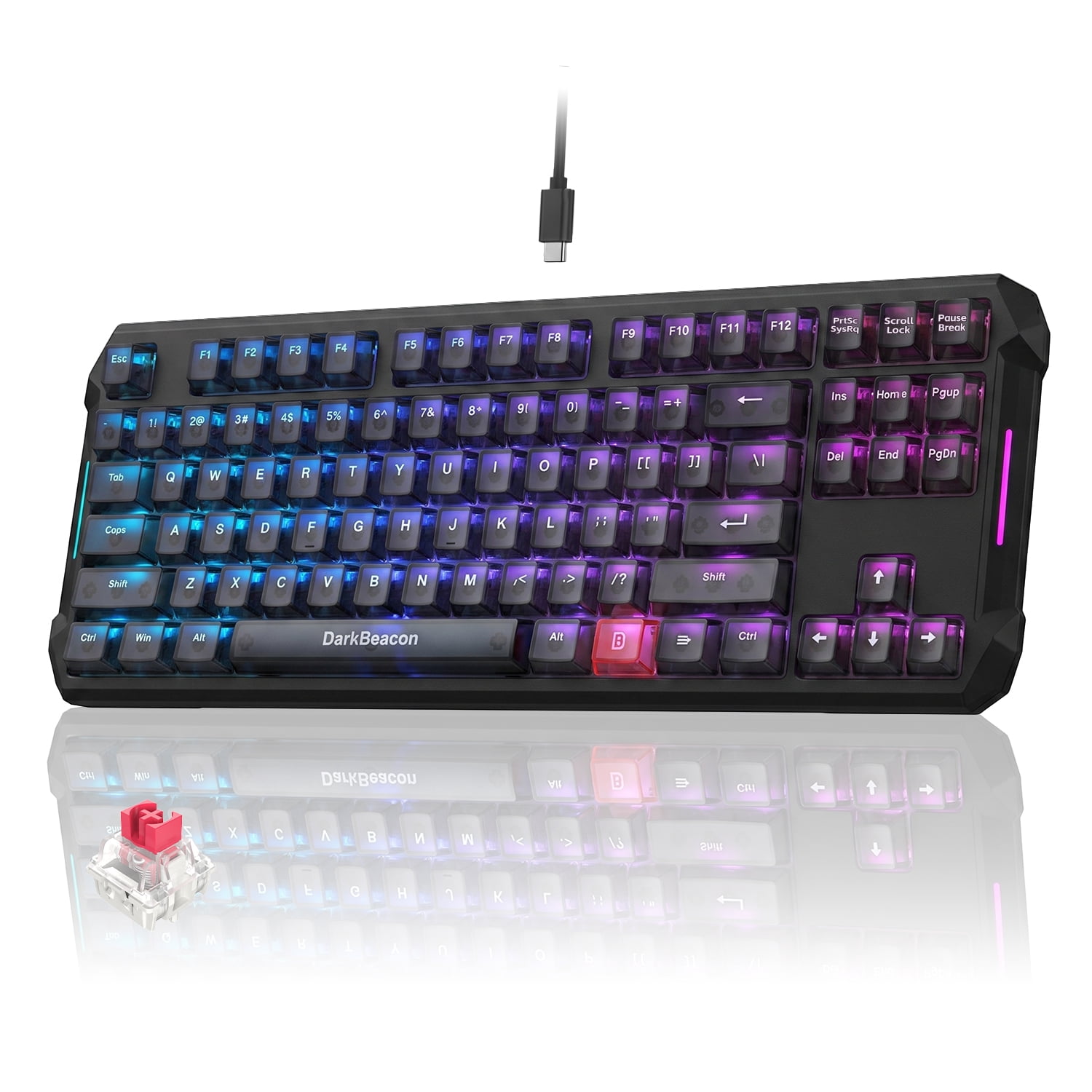 DarkBeacon Gaming Keyboard 87 HE Mechanical Keyboard with Hall Effect Magnetic Switch, RGB Backlit, Wired Keyboard for PC Gamer