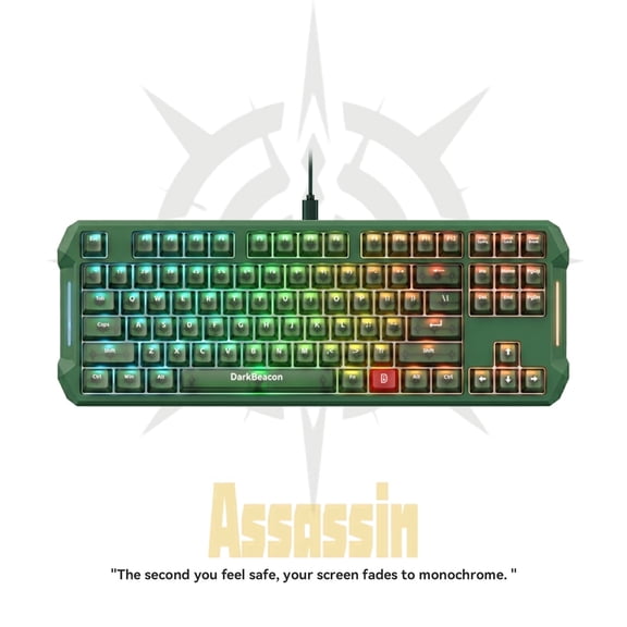DarkBeacon Mechanical Gaming Keyboard, 87 Keys TKL Wired Keyboards, Hall Effect Magnetic Switch, RGB Backlit, 75% Compact Keyboard, Green
