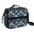 thumbnail image 1 of DarkBlue Cartoon Dinosaurs Leaves Pattern Bento School Insulated Lunch Bag Box with Shoulder Strap and Bottle Holder, 11" X 9.5" X 3.5", 1 of 5