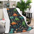 thumbnail image 1 of DarkBlue Cartoon Dinosaurs Names Pattern Blanket,Comfortable Soft Lamb Wool Throw Blanket,All Season,Warm Lightweight Blankets for Sofa Bed Couch Living Room Chair,60"x80", 1 of 4