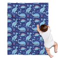 thumbnail image 1 of DarkBlue Cartoon Dinosaurs Pattern Blanket,Comfortable Soft Flannel Throw Blanket,All Season,Warm Lightweight Blankets for Sofa Bed Couch Living Room Chair,30"x40", 1 of 4