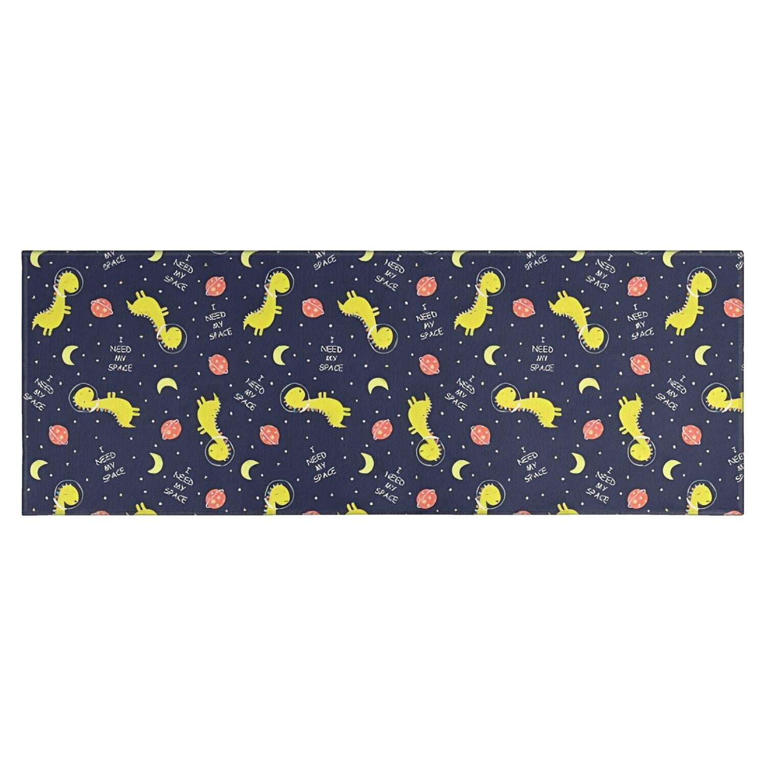DarkBlue Cartoon Dinosaurs Space Pattern Kitchen Rug Mat,Kitchen Runner ...
