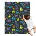 thumbnail image 1 of DarkBlue Cartoon Dinosaurs Text Pattern Blanket,Comfortable Soft Lamb Wool Throw Blanket,All Season,Warm Lightweight Blankets for Sofa Bed Couch Living Room Chair,30"x40", 1 of 4