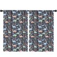 thumbnail image 1 of DarkBlue Cartoon Dinosaurs Text Pattern Insulated Teens Curtains Set Of 2, Bedroom Essentials, Toddler Room Decor 52x84in(132x213cm), 1 of 5