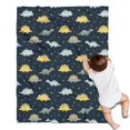 thumbnail image 1 of DarkBlue Cartoon Dinosaurs Yellow Triangles Pattern Blanket,Comfortable Soft Flannel Throw Blanket,All Season,Warm Lightweight Blankets for Sofa Bed Couch Living Room Chair,30"x40", 1 of 4