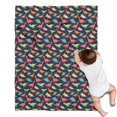 thumbnail image 1 of DarkBlue Colorful Dinosaurs Pattern Blanket,Comfortable Soft Flannel Throw Blanket,All Season,Warm Lightweight Blankets for Sofa Bed Couch Living Room Chair,30"x40", 1 of 4