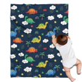 thumbnail image 1 of DarkBlue Dinosaurs Clouds Rainbows Pattern Blanket,Comfortable Soft Flannel Throw Blanket,All Season,Warm Lightweight Blankets for Sofa Bed Couch Living Room Chair,30"x40", 1 of 4