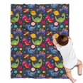 thumbnail image 1 of DarkBlue Dinosaurs InSpace Pattern Blanket,Comfortable Soft Flannel Throw Blanket,All Season,Warm Lightweight Blankets for Sofa Bed Couch Living Room Chair,30"x40", 1 of 4