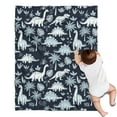 thumbnail image 1 of DarkBlue Dinosaurs Palm Trees Pattern Blanket,Comfortable Soft Flannel Throw Blanket,All Season,Warm Lightweight Blankets for Sofa Bed Couch Living Room Chair,30"x40", 1 of 4