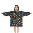 thumbnail image 1 of DarkBlue Dinosaurs Pattern Blanket Hoodies for Kids 6-13YR Oversize Wearable Blanket Hoodies for Boys Girls Teens, 1 of 7