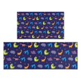 thumbnail image 1 of DarkBlue Dinosaurs with Shapes Pattern Kitchen Rugs Sets Of 2,Anti Fatigue Kitchen Mat Rugs Non Slip Washable,Decorative Kitchen Floor Mats for Kitchen,Sink,Laundry,17"x30"+17"x47", 1 of 7