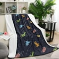 thumbnail image 1 of DarkBlue Dinosaurs in Space Pattern Blanket,Comfortable Soft Flannel Throw Blanket,All Season,Warm Lightweight Blankets for Sofa Bed Couch Living Room Chair,40"x50", 1 of 4