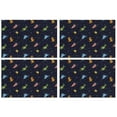 thumbnail image 1 of DarkBlue Dinosaurs in Space Pattern Summer Placemats Table Placemats Set Of 4-Linen Kitchen Washable Placemats Table Mats 11.8"x17.7" Non-Slip Heat Resistant, 1 of 6