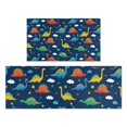 thumbnail image 1 of DarkBlue Dinosaurs Stars Hearts Kitchen Rugs Sets Of 2,Anti Fatigue Kitchen Mat Rugs Non Slip Washable,Decorative Kitchen Floor Mats for Kitchen,Sink,Laundry,17"x30"+17"x47", 1 of 7