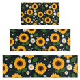 thumbnail image 1 of DarkBlue Sunflower Bee Pattern Kitchen Rugs Sets Of 3,Kitchen Runner Rugs Non Skid Washable,Decorative Kitchen Floor Mats for Kitchen,Sink,Laundry,17"x30"+ 17"x47" + 17"x59", 1 of 6