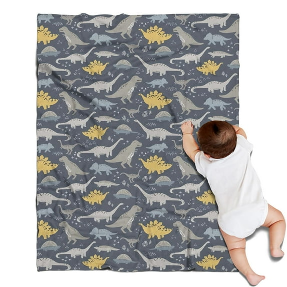 DarkGray Cartoon Dinosaurs Pattern Blanket,Comfortable Soft Flannel Throw Blanket,All Season,Warm Lightweight Blankets for Sofa Bed Couch Living Room Chair,30"x40"