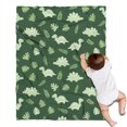 thumbnail image 1 of DarkGreen Cartoon Dinosaurs Leaves Pattern Blanket,Comfortable Soft Flannel Throw Blanket,All Season,Warm Lightweight Blankets for Sofa Bed Couch Living Room Chair,30"x40", 1 of 4