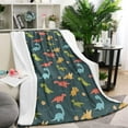 thumbnail image 1 of DarkGreen Cartoon Dinosaurs Pattern Blanket,Comfortable Soft Lamb Wool Throw Blanket,All Season,Warm Lightweight Blankets for Sofa Bed Couch Living Room Chair,40"x50", 1 of 4