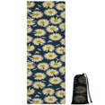 thumbnail image 1 of Darkblue Daisy Flower Yellow Centers Pattern Hot Yoga Mat Towel Non Slip for Hot Yoga - Quick-Drying Yoga Mat Cover with 4 Corner Pockets with Travel Bag - Hot Yoga Towel Non Slip 74"x26", 1 of 6