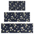 thumbnail image 1 of Darkblue Daisy Flower Yellow Centers Pattern Kitchen Rugs Sets Of 3,Kitchen Runner Rugs Non Skid Washable,Decorative Kitchen Floor Mats for Kitchen,Sink,Laundry,17"x30"+ 17"x47" + 17"x59", 1 of 6