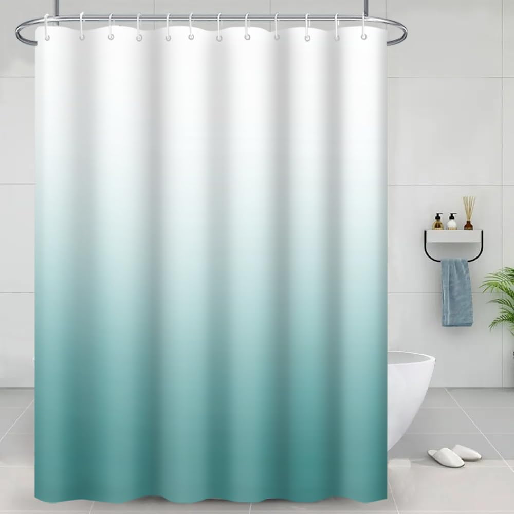 Darkcyan Ombre Shower Curtains LightSeaGreen Gradient Polyester Fabric