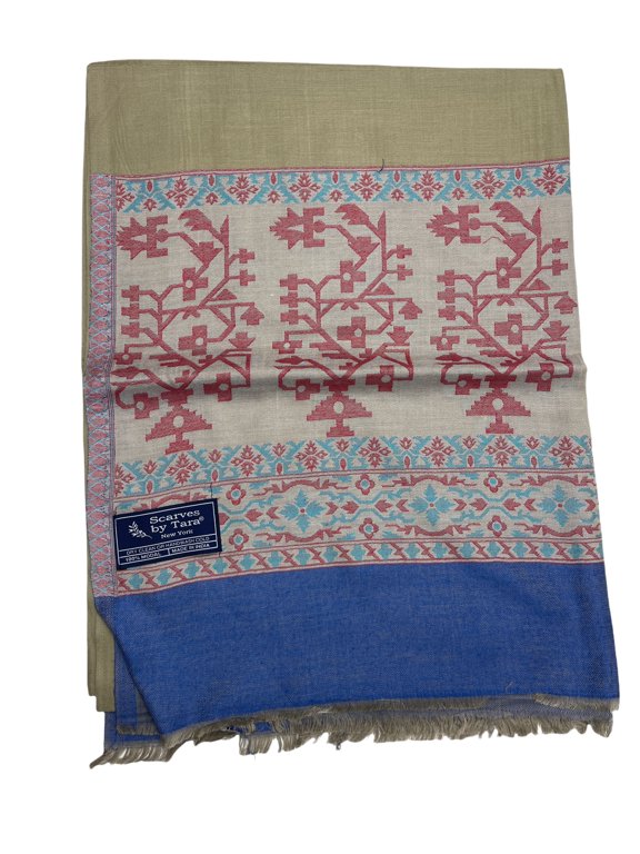 Darker Blue and Beige Women's Modal scarves with Abstract Prints Summer Spring Accessory for Outdoor Events Casual Events