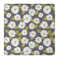 thumbnail image 1 of Darkgray Daisy Flower Green Leaves Pattern Square Fitted Tablecloth with Elastic Edge,Square Table Cover,Washable Elastic Table Cover for Home Kitchen Party Decor 36"x36", 1 of 6