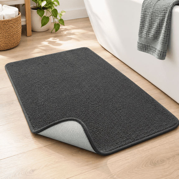 Darkgrey 20*31 Super Absorbent Quick Dry Low-Profile Bathroom Bath Rug