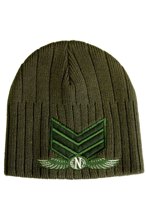 Darkncold Ribbed Army Beanie Olive Green