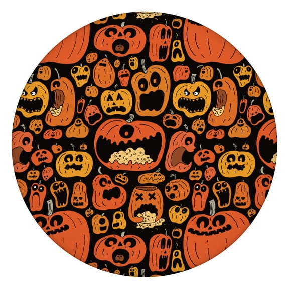 Darkness Gothic Tablecloth - Elastic Waterproof Fitted Cover with Full Moon Skeleton Art,44 inch Round Elastic Tablecloth