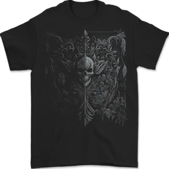 Darkness Skull Gothic Goth Heavy Metal Music Mens T-Shirt