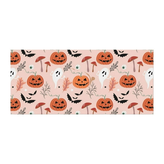 Darkness Themed Halloween Garage Door Decoration - 13ft Wide Gothic Horror with Skulls and Spiders