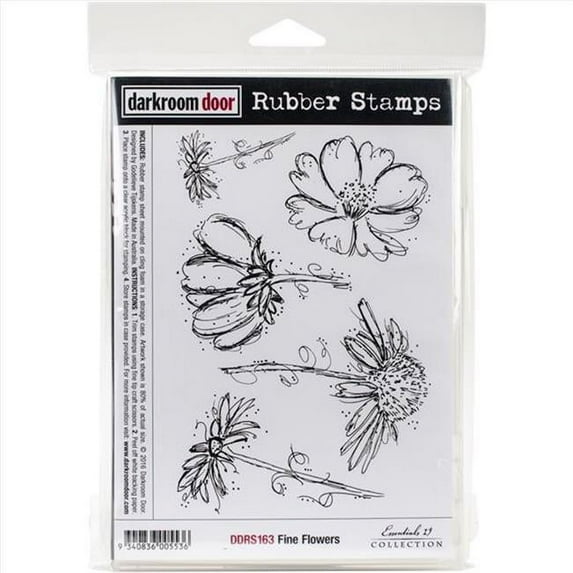 Darkroom Door Cling Stamps 7"X5"-Fine Flowers