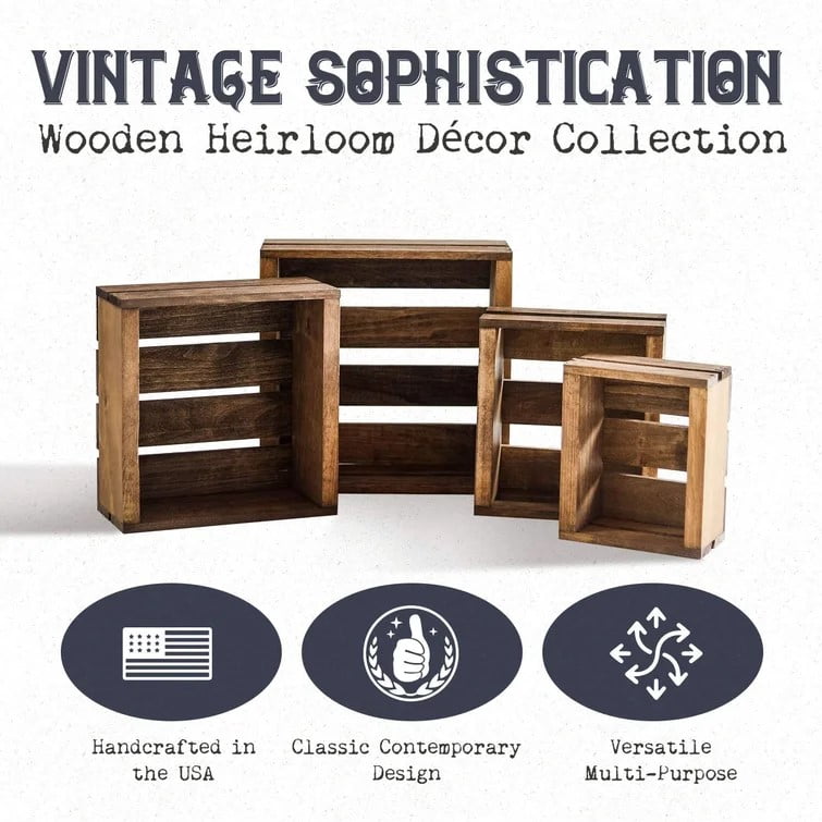 Photo inspiration: Fresh Look at Darla Studio 66 Set Of 4 Nesting Box Wood Crates