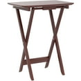 thumbnail image 1 of Darlene Foldable Snack Tables, Set of 2 Walnut Wood TV Tray Tables, 26 Inch Portable Folding Side Tables for Living Room Snacks Dining & Everyday Use, 1 of 5