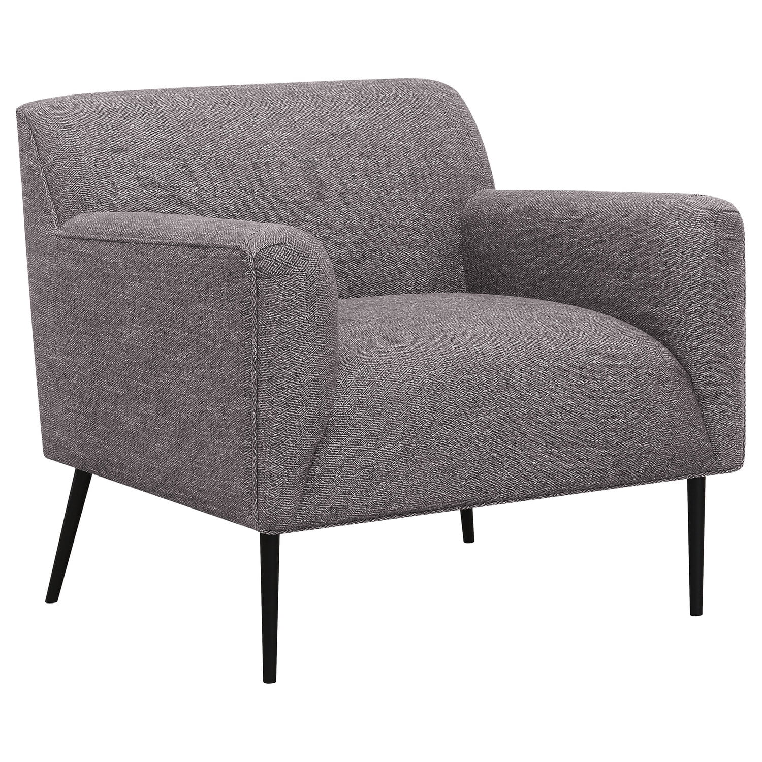 Mid-Century Modern Charcoal Gray Upholstered Accent Chair