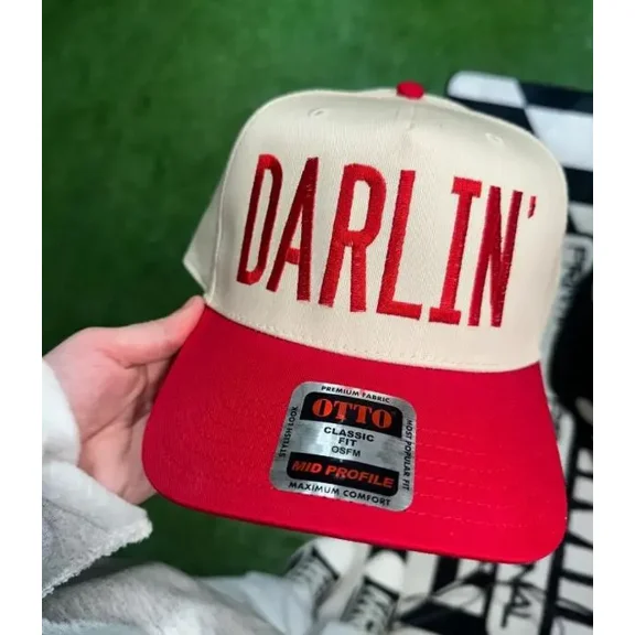 Darlin' Embroidered Baseball Trucker Hat, Funny Baseball Cap, Funny Trucker Hat Baseball Hat, Adjustable Unisex Hat for Casual Wear Street Fashion