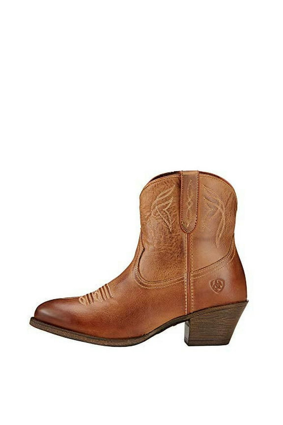 Darlin Women Pointed Toe Leather Brown Mid Calf Boot