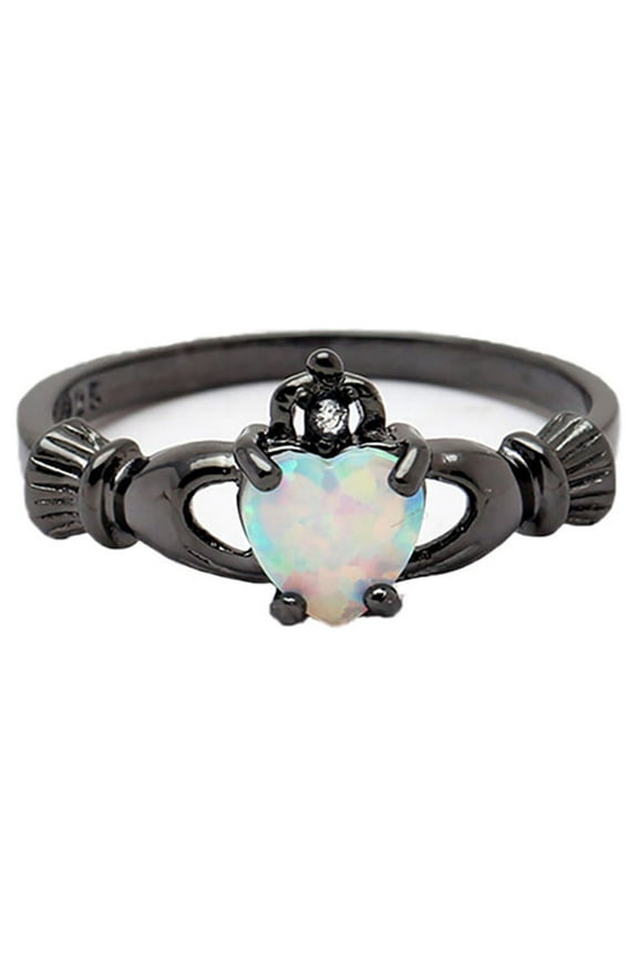 Darlina Engagement Ring for Women Claddagh Crown Fire Opal Ginger Lyne Collection